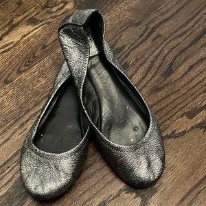 Tory Burch Shimmering Black Flats